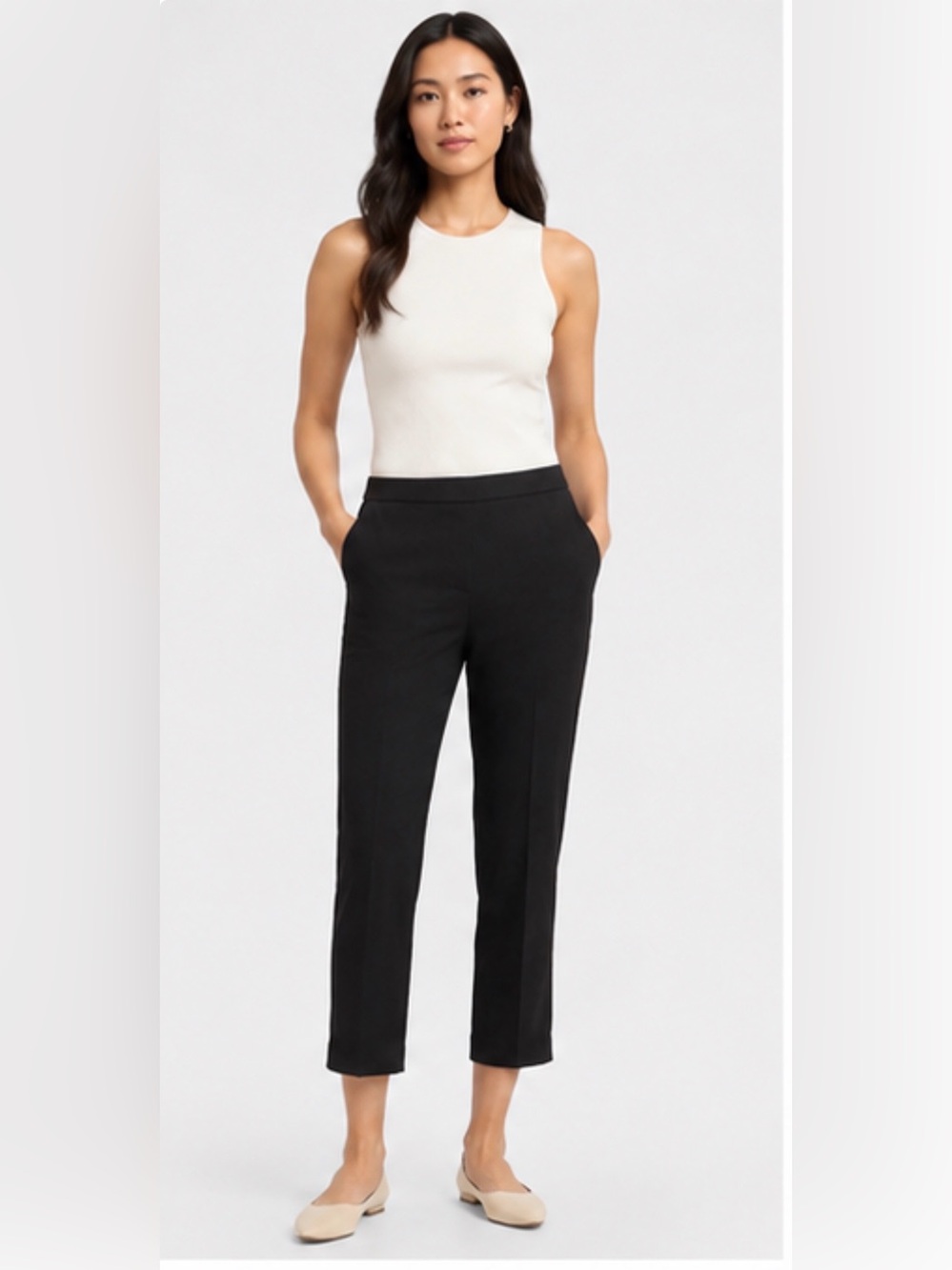 Theory Treeca Pull On Caliver 2 Slim Crop Pants Black NWT Size 4